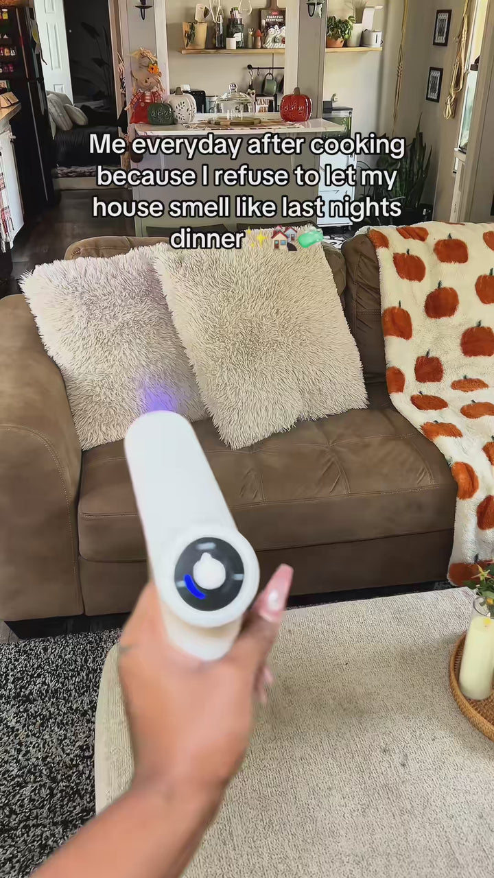 Misting the kitchen after cooking